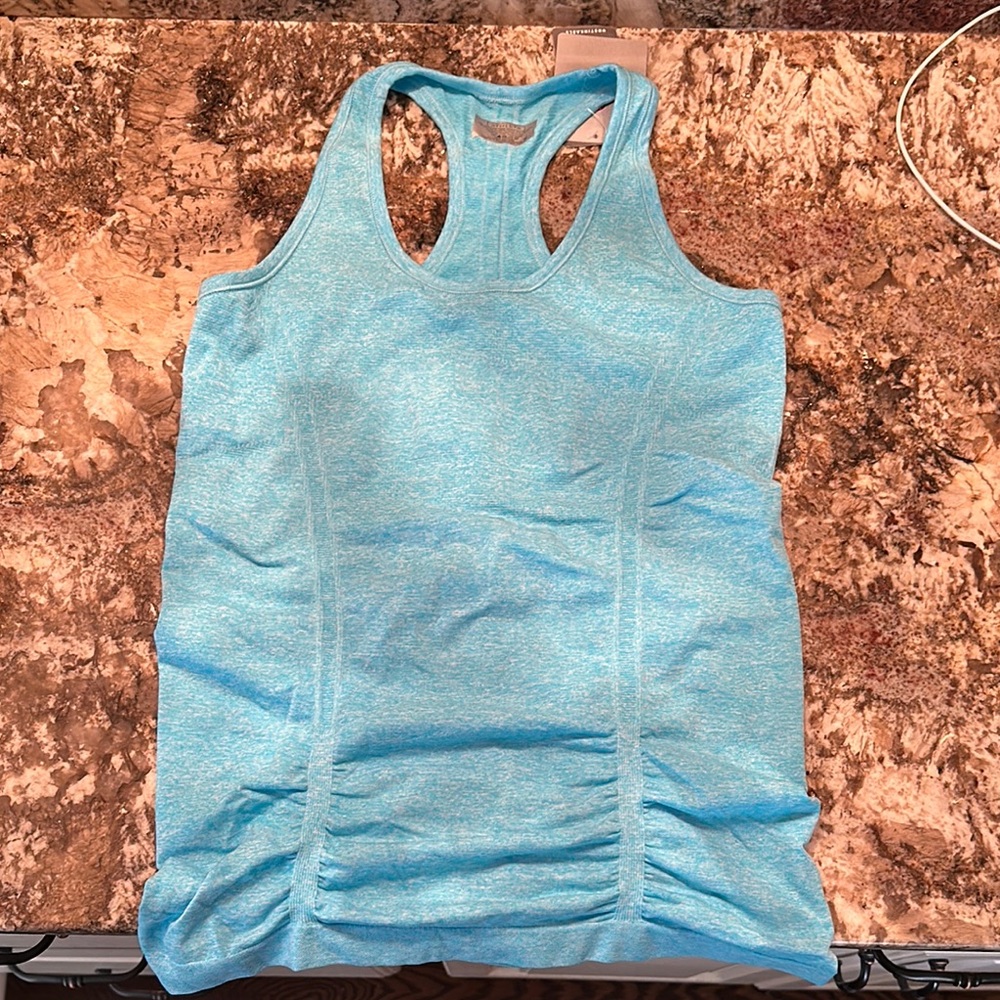 Athleta Blue Ruched Sleeveless Tank Top